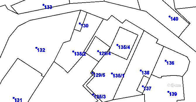 Parcela st. 129/4 v KÚ Oblekovice, Katastrální mapa