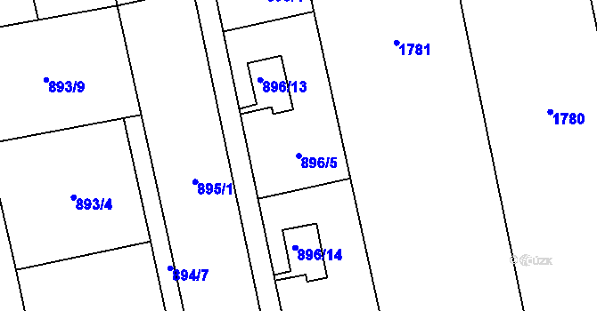Parcela st. 896/5 v KÚ Oblekovice, Katastrální mapa