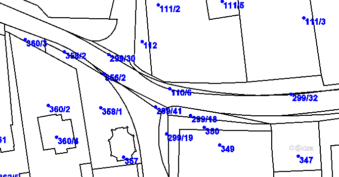 Parcela st. 110/6 v KÚ Oblekovice, Katastrální mapa