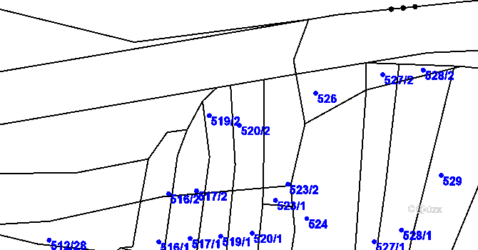 Parcela st. 520/2 v KÚ Obora u Kaznějova, Katastrální mapa