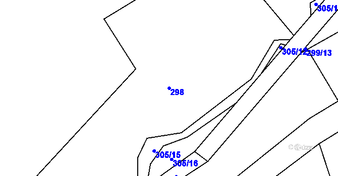 Parcela st. 298 v KÚ Obořiště, Katastrální mapa