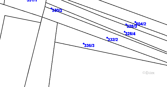 Parcela st. 336/3 v KÚ Bezděčín u Obrataně, Katastrální mapa