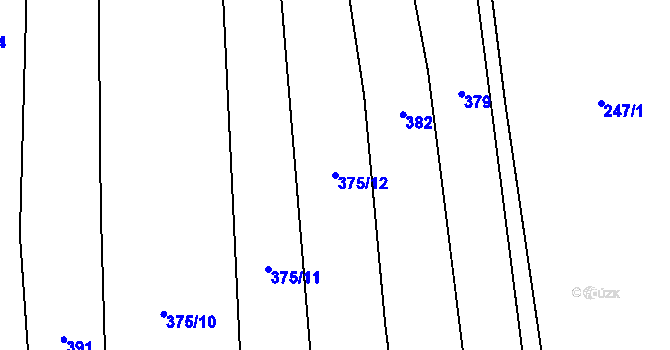 Parcela st. 375/12 v KÚ Hrobská Zahrádka, Katastrální mapa