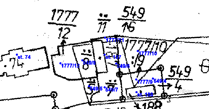 Parcela st. 187 v KÚ Obrataň, Katastrální mapa