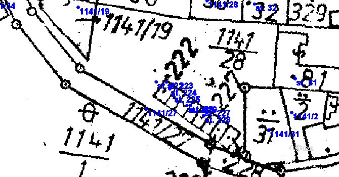 Parcela st. 224 v KÚ Obrataň, Katastrální mapa