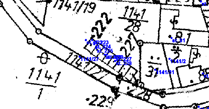 Parcela st. 226 v KÚ Obrataň, Katastrální mapa