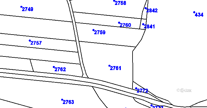 Parcela st. 440 v KÚ Obrataň, Katastrální mapa