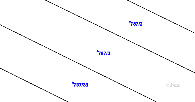 Parcela st. 787/3 v KÚ Obrataň, Katastrální mapa