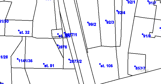 Parcela st. 853/5 v KÚ Obrataň, Katastrální mapa