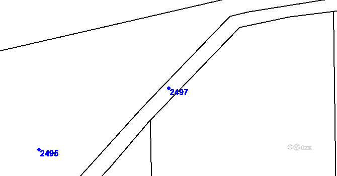 Parcela st. 2497 v KÚ Obrataň, Katastrální mapa