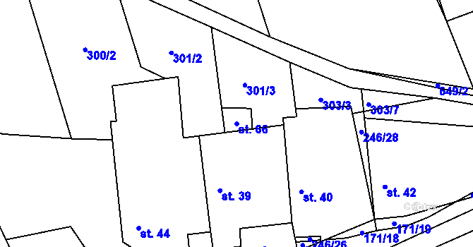 Parcela st. 66 v KÚ Šimpach, Katastrální mapa