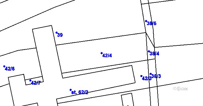 Parcela st. 42/4 v KÚ Šimpach, Katastrální mapa