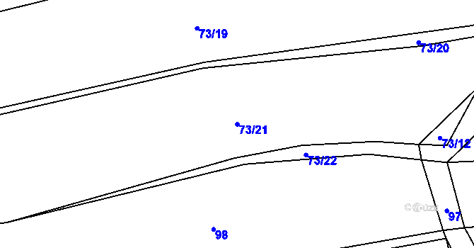 Parcela st. 73/21 v KÚ Šimpach, Katastrální mapa