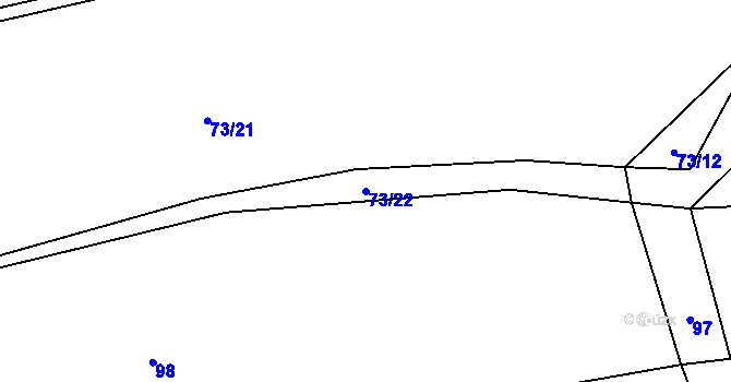 Parcela st. 73/22 v KÚ Šimpach, Katastrální mapa