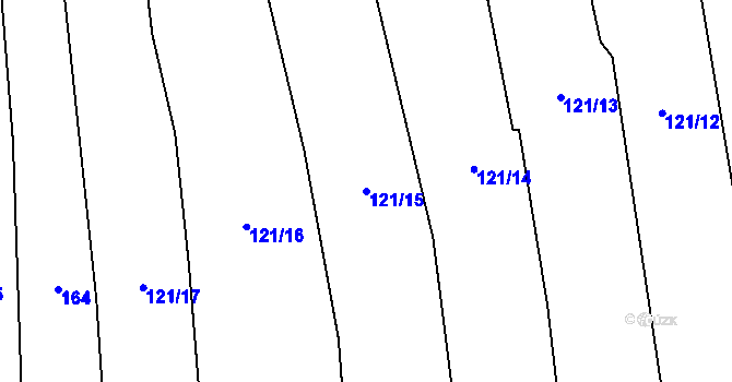 Parcela st. 121/15 v KÚ Šimpach, Katastrální mapa