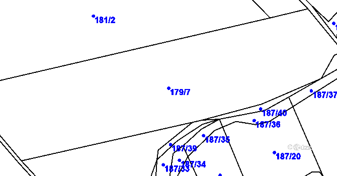 Parcela st. 179/7 v KÚ Šimpach, Katastrální mapa