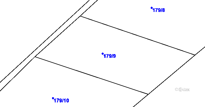 Parcela st. 179/9 v KÚ Šimpach, Katastrální mapa