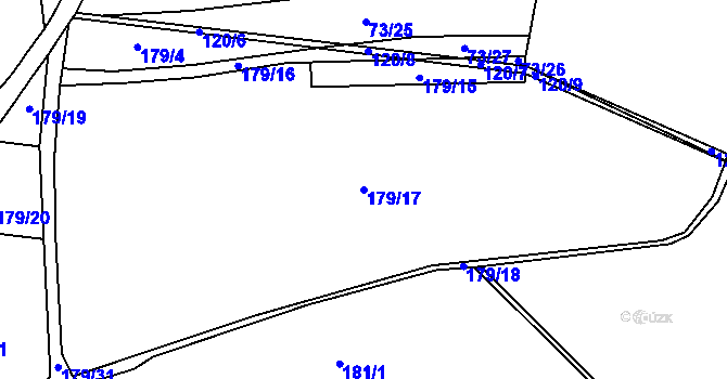 Parcela st. 179/17 v KÚ Šimpach, Katastrální mapa