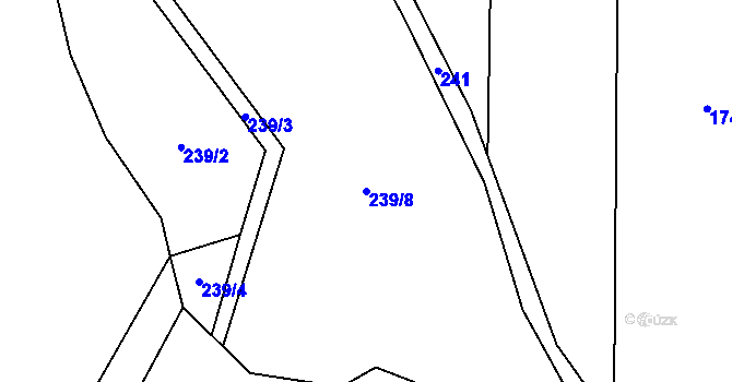 Parcela st. 239/8 v KÚ Šimpach, Katastrální mapa