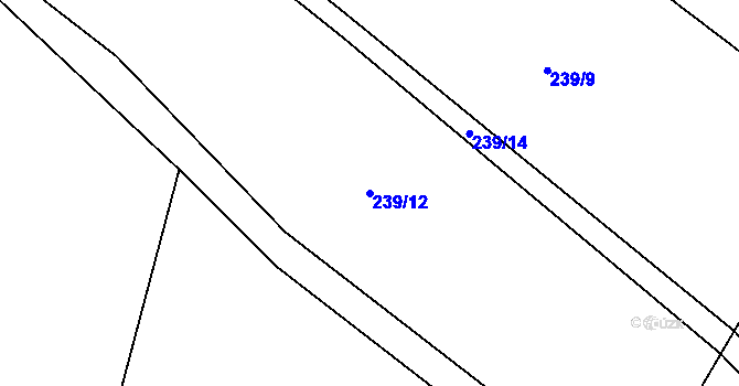Parcela st. 239/12 v KÚ Šimpach, Katastrální mapa
