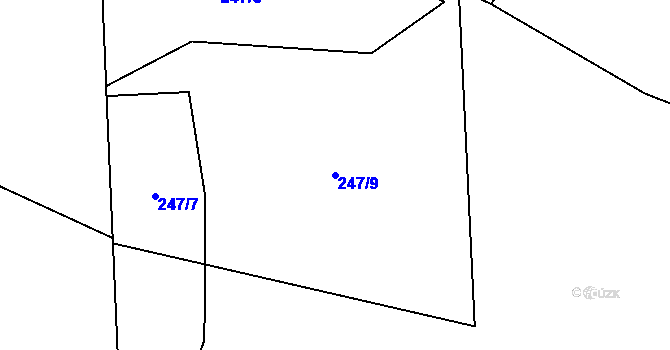 Parcela st. 247/9 v KÚ Šimpach, Katastrální mapa