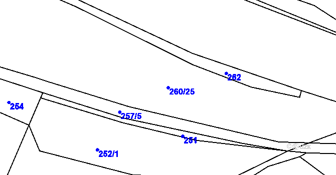 Parcela st. 260/25 v KÚ Šimpach, Katastrální mapa
