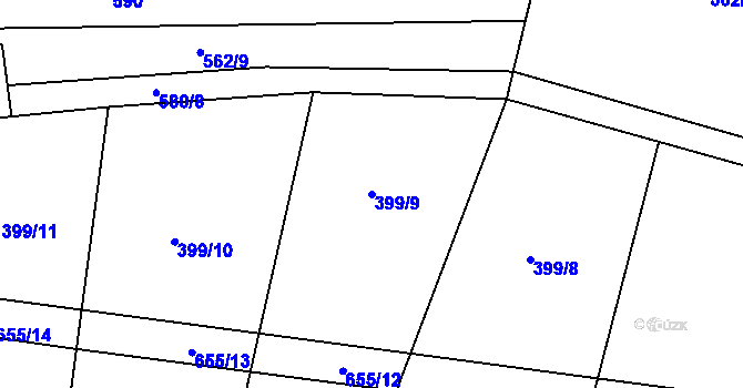 Parcela st. 399/9 v KÚ Šimpach, Katastrální mapa