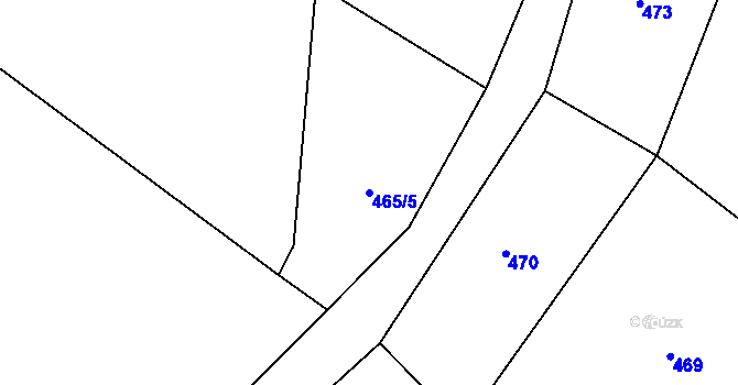 Parcela st. 465/5 v KÚ Šimpach, Katastrální mapa