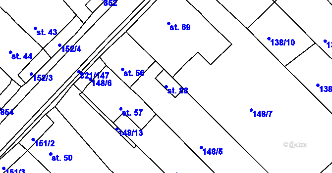 Parcela st. 88 v KÚ České Zlatníky, Katastrální mapa