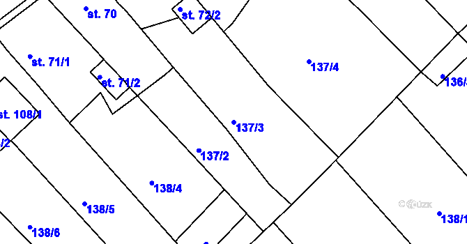 Parcela st. 137/3 v KÚ České Zlatníky, Katastrální mapa