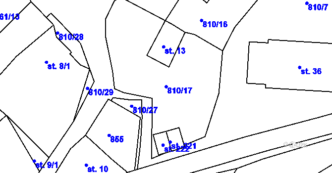 Parcela st. 810/17 v KÚ České Zlatníky, Katastrální mapa