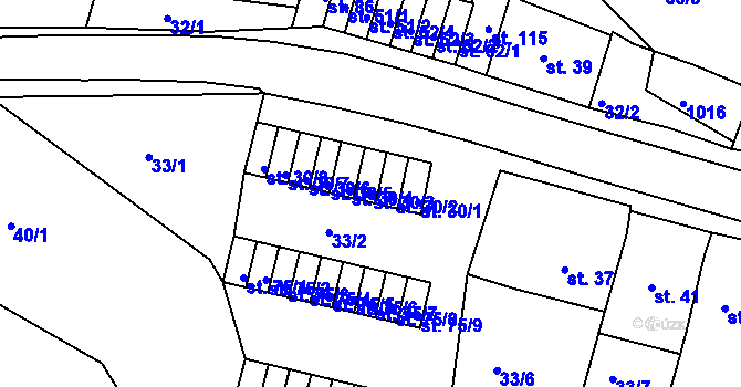 Parcela st. 30/3 v KÚ Chanov, Katastrální mapa