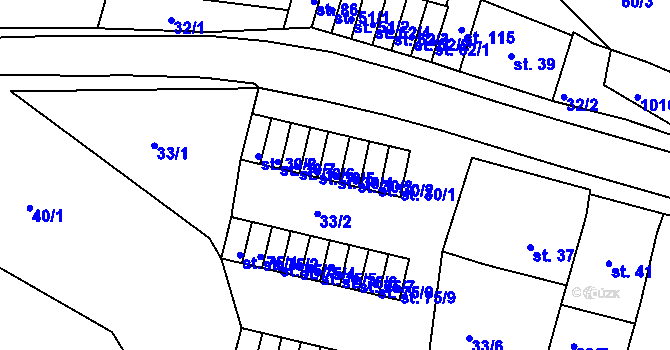 Parcela st. 30/4 v KÚ Chanov, Katastrální mapa