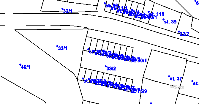 Parcela st. 30/6 v KÚ Chanov, Katastrální mapa