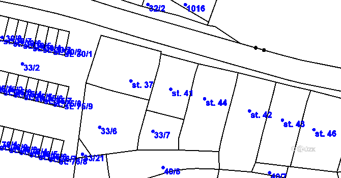 Parcela st. 41 v KÚ Chanov, Katastrální mapa