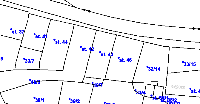 Parcela st. 43 v KÚ Chanov, Katastrální mapa