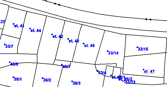 Parcela st. 46 v KÚ Chanov, Katastrální mapa