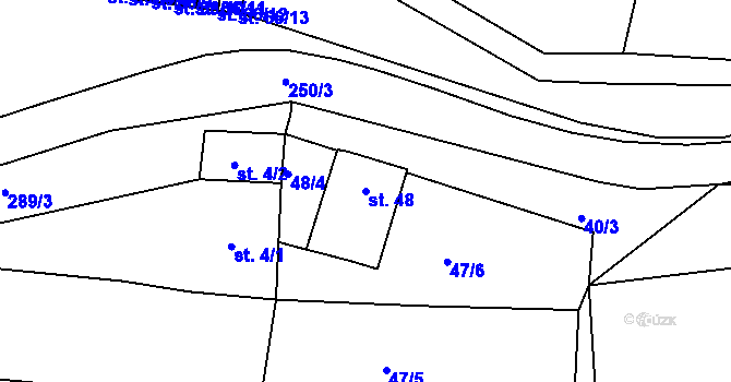 Parcela st. 48 v KÚ Chanov, Katastrální mapa