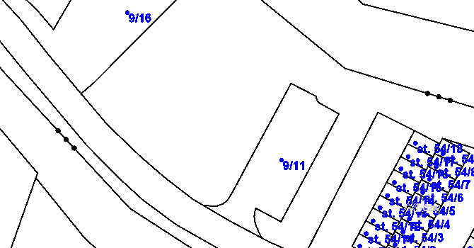 Parcela st. 56/5 v KÚ Chanov, Katastrální mapa