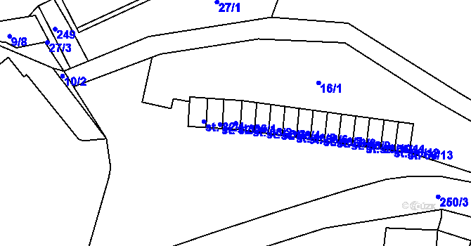 Parcela st. 66/1 v KÚ Chanov, Katastrální mapa