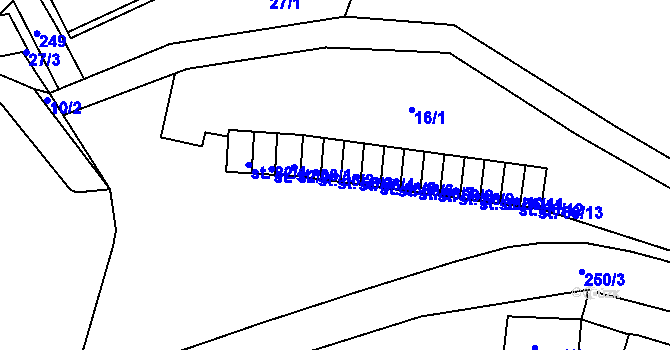 Parcela st. 66/3 v KÚ Chanov, Katastrální mapa