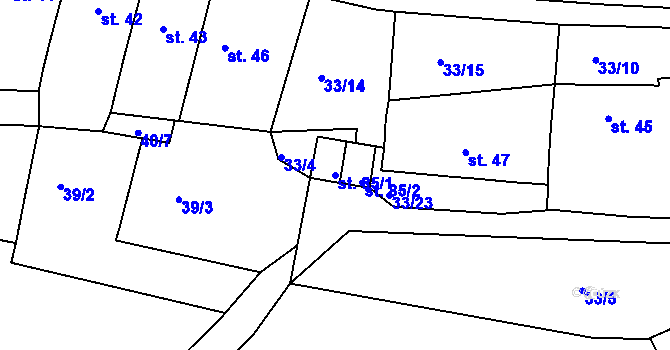 Parcela st. 85/1 v KÚ Chanov, Katastrální mapa