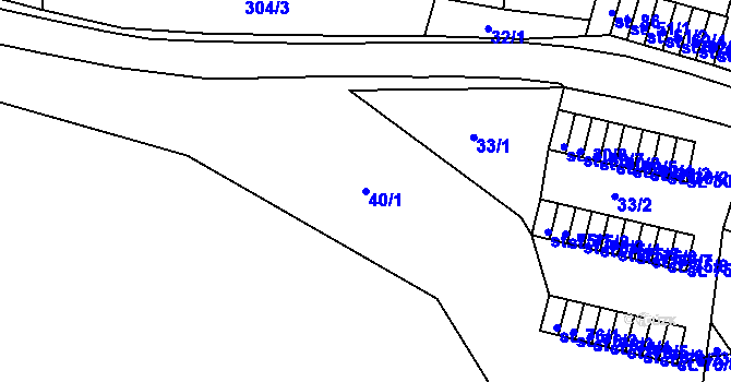 Parcela st. 40/1 v KÚ Chanov, Katastrální mapa