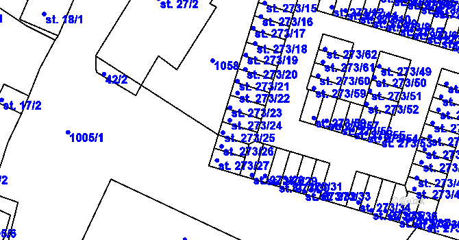 Parcela st. 273/24 v KÚ Obrnice, Katastrální mapa
