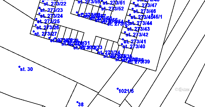 Parcela st. 273/35 v KÚ Obrnice, Katastrální mapa