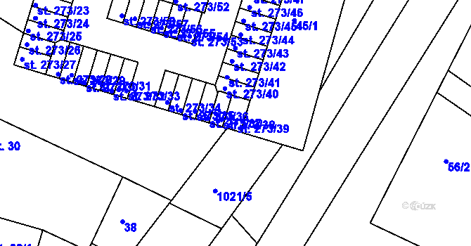 Parcela st. 273/39 v KÚ Obrnice, Katastrální mapa