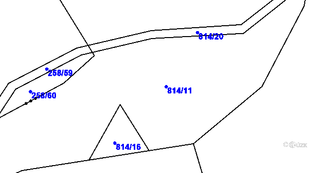 Parcela st. 814/11 v KÚ Obrnice, Katastrální mapa