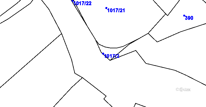 Parcela st. 1017/2 v KÚ Obrnice, Katastrální mapa