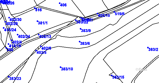 Parcela st. 383/6 v KÚ Lítkovice u Kněžmostu, Katastrální mapa