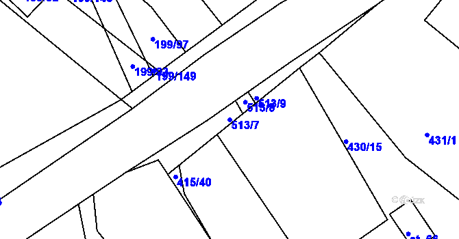 Parcela st. 513/7 v KÚ Lítkovice u Kněžmostu, Katastrální mapa